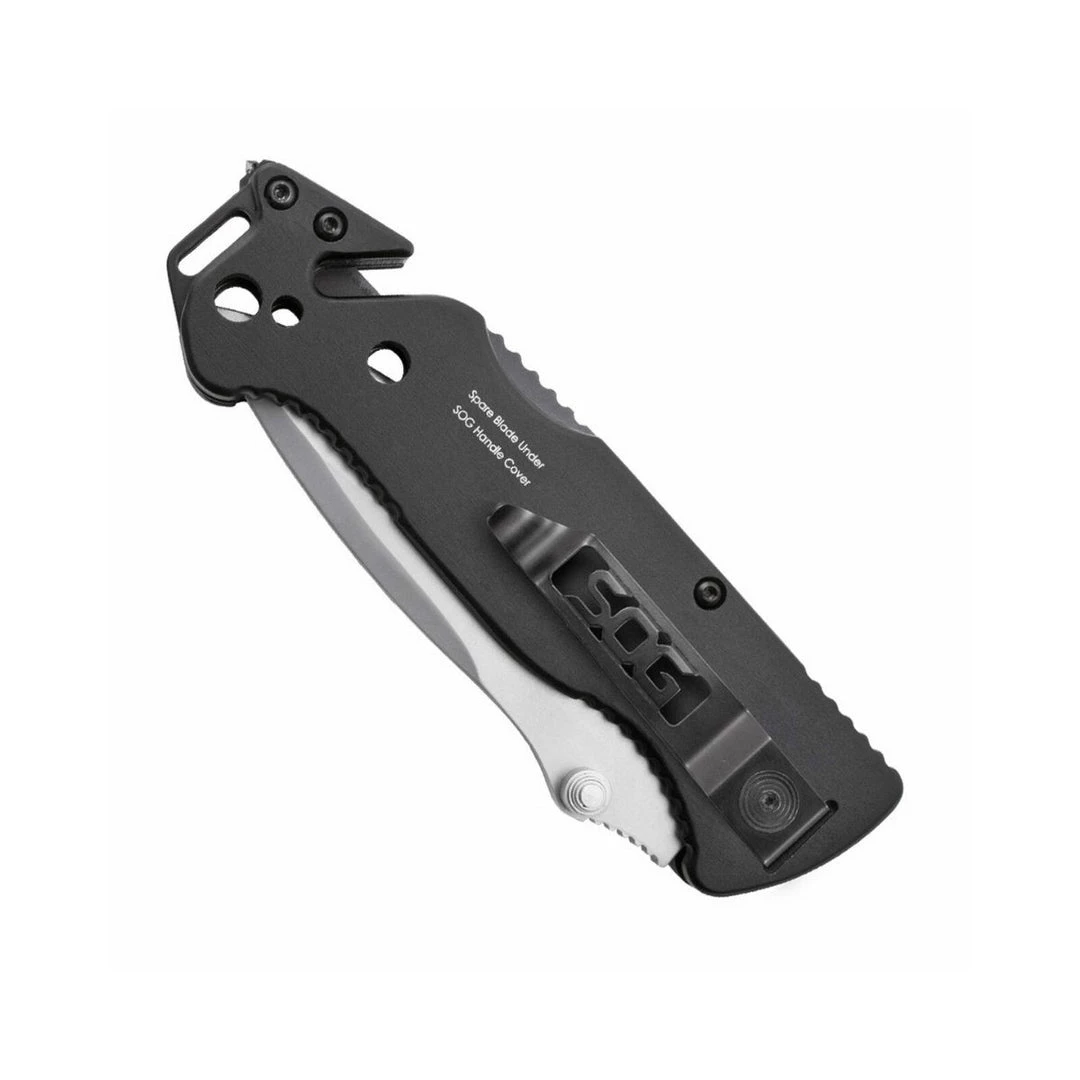 SOG Escape Clip Point - Satin Serrated Folding Knife - FF24-CP Survival Knives And Multi-tools 10 SOG Escape Clip Point - Satin Serrated Folding Knife - FF24-CP Survival Knives And Multi-tools