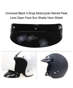 OPEN BOX BARGAINS Biker Helmets Replacement Visor Peak For Open Face Jet Helmets - Black