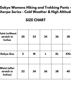 GOKYO Adventure Travel Clothing Womens Hiking And Trekking Pants - Sherpa Series - Cold Weather & High Altitude