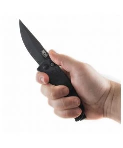 SOG TAC-OPS Auto 3.5" Black TiNi S35VN Blade, Canvas Micarta Handles- TO1011-BX