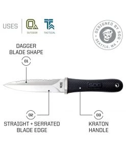 SOG Survival Knives And Multi-tools Pentagon Outdoor Fixed Blade Knife With Sheath – S14-N