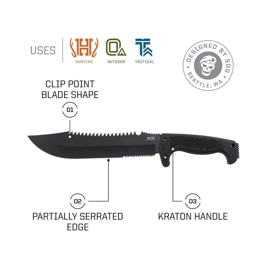 SOG Survival Knives And Multi-tools Jungle Primitive Survival Machete With Sheath - F03TN-CP 2 SOG Survival Knives And Multi-tools Jungle Primitive Survival Machete With Sheath - F03TN-CP