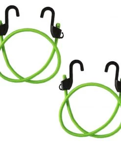 MOTOTECH Bungee Tie-downs & Luggage Grappler Bungee Tie-Down - 36 Inches - Flourescent Green - 8mm - Pack Of 2