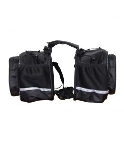 GUARDIAN GEARS Mustang 50L Saddle Bag With Rain Cover - Black