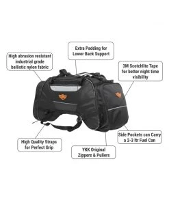 GUARDIAN GEARS Rhino Mini 50L Tail Bag With Rain Cover - Black Bungee Tie-downs & Luggage