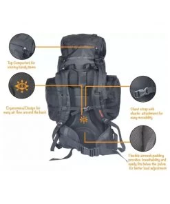 AdventIQ Colonel Rucksack With Rain Cover - 80L Camping Accessories