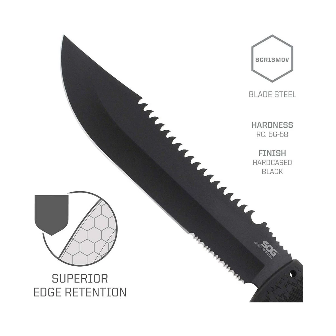 SOG Survival Knives And Multi-tools Jungle Primitive Survival Machete With Sheath - F03TN-CP 3 SOG Survival Knives And Multi-tools Jungle Primitive Survival Machete With Sheath - F03TN-CP