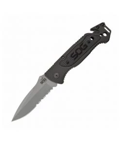 SOG Escape Clip Point - Satin Serrated Folding Knife - FF24-CP Survival Knives And Multi-tools 14 SOG Escape Clip Point - Satin Serrated Folding Knife - FF24-CP Survival Knives And Multi-tools