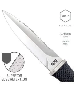 SOG Survival Knives And Multi-tools Pentagon Outdoor Fixed Blade Knife With Sheath – S14-N