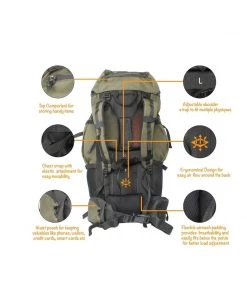 AdventIQ Ranger Rucksack With Raincover - 65L Backpacks, Duffels And Waist Packs