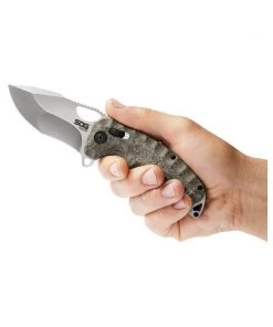 SOG Kiku XR Knife - Natural Linen Micarta - 12-27-01-57