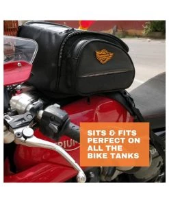 GUARDIAN GEARS Bungee Tie-downs & Luggage Shark Universal 28L Tank Bag With Rain Cover - Black