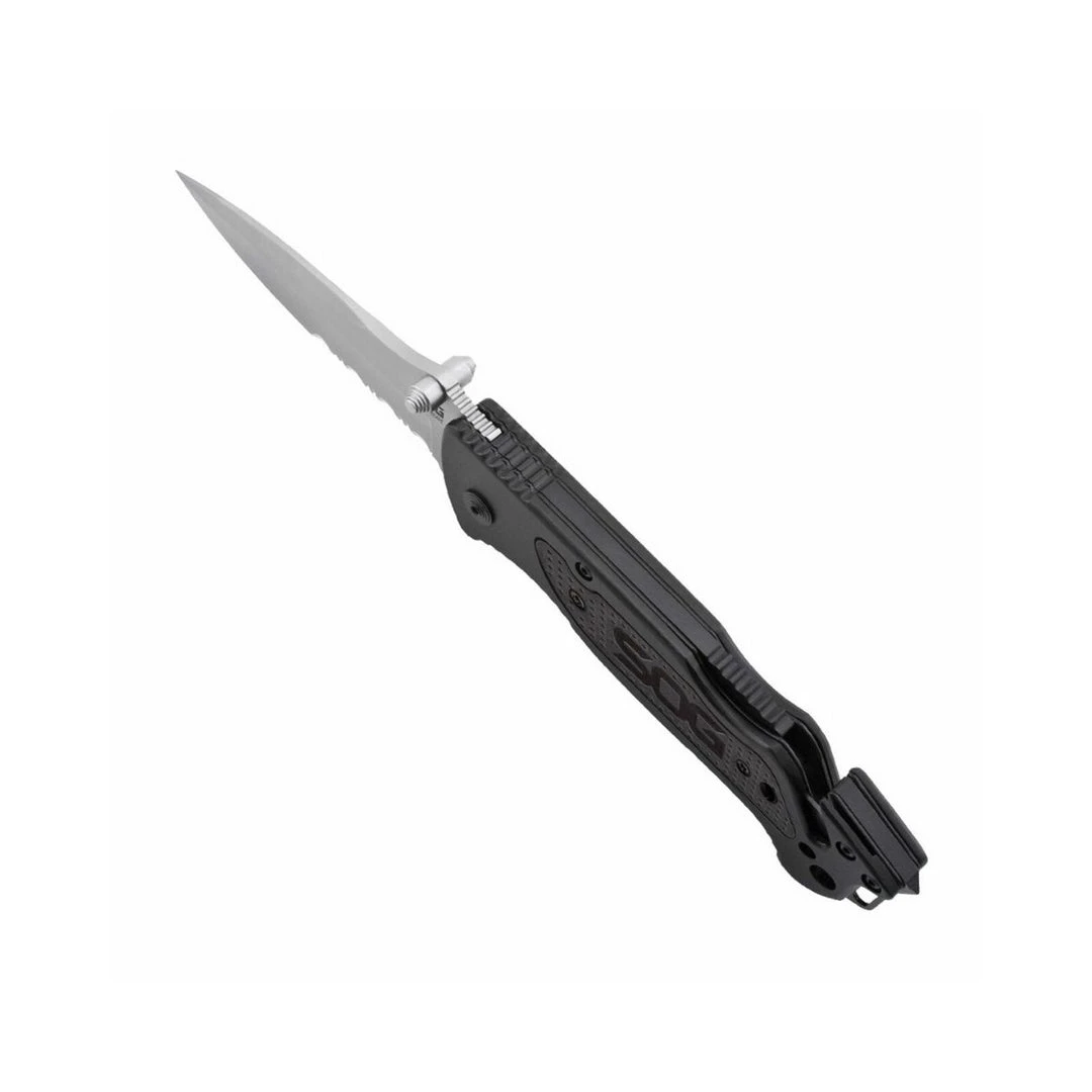 SOG Escape Clip Point - Satin Serrated Folding Knife - FF24-CP Survival Knives And Multi-tools 7 SOG Escape Clip Point - Satin Serrated Folding Knife - FF24-CP Survival Knives And Multi-tools