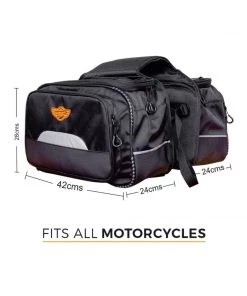 GUARDIAN GEARS Mustang 50L Saddle Bag With Rain Cover - Black