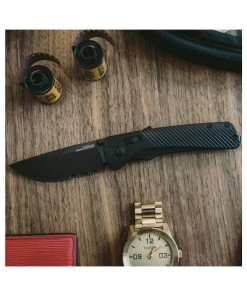 SOG Flash AT - Blackout Serrated Folding Knife - 11-18-02-57