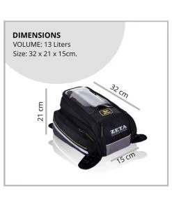 GOLDEN RIDERS Zeta V2 - 13 Litres Tankbag For Metal And Fibre Tanks