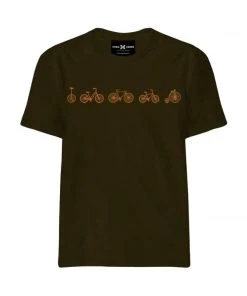 CHRIS CROSS Cycle Evolution T Shirt - Brown Cycling Apparels And Gloves
