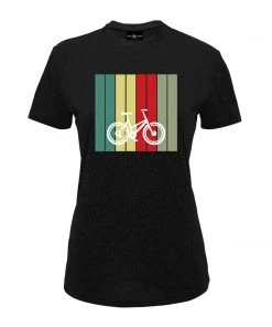 CHRIS CROSS Pastel Cycle Women's T Shirt - Black Cycling Apparels And Gloves