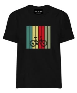 CHRIS CROSS Lifestyle Motorbiking Apparel Rainbow Cycle T-Shirt - Black
