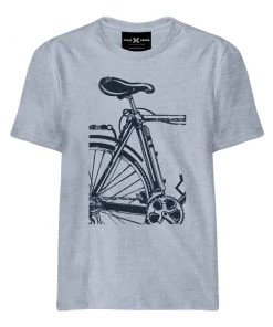 CHRIS CROSS Lifestyle Motorbiking Apparel Retro Cycle T-Shirt - Grey Melange