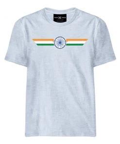 CHRIS CROSS Indian Flag T-Shirt - White Melange