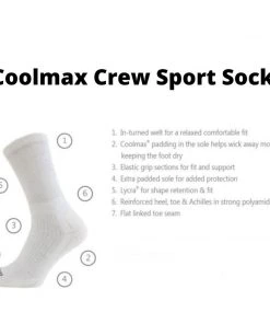 OPEN BOX BARGAINS Horizon Socks Coolmax Crew Sport Socks - Pack Of 5 Shoes, Socks, Headwear And Gloves