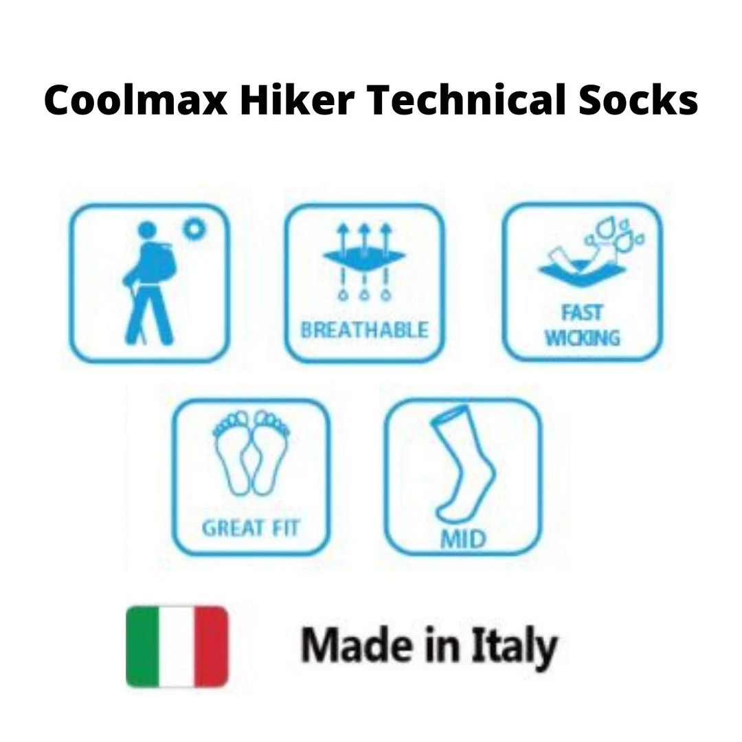 HORIZON SOCKS Coolmax® Hiker (Technical Socks) - Cerise+Grey+Charcoal 2 HORIZON SOCKS Coolmax® Hiker (Technical Socks) - Cerise+Grey+Charcoal