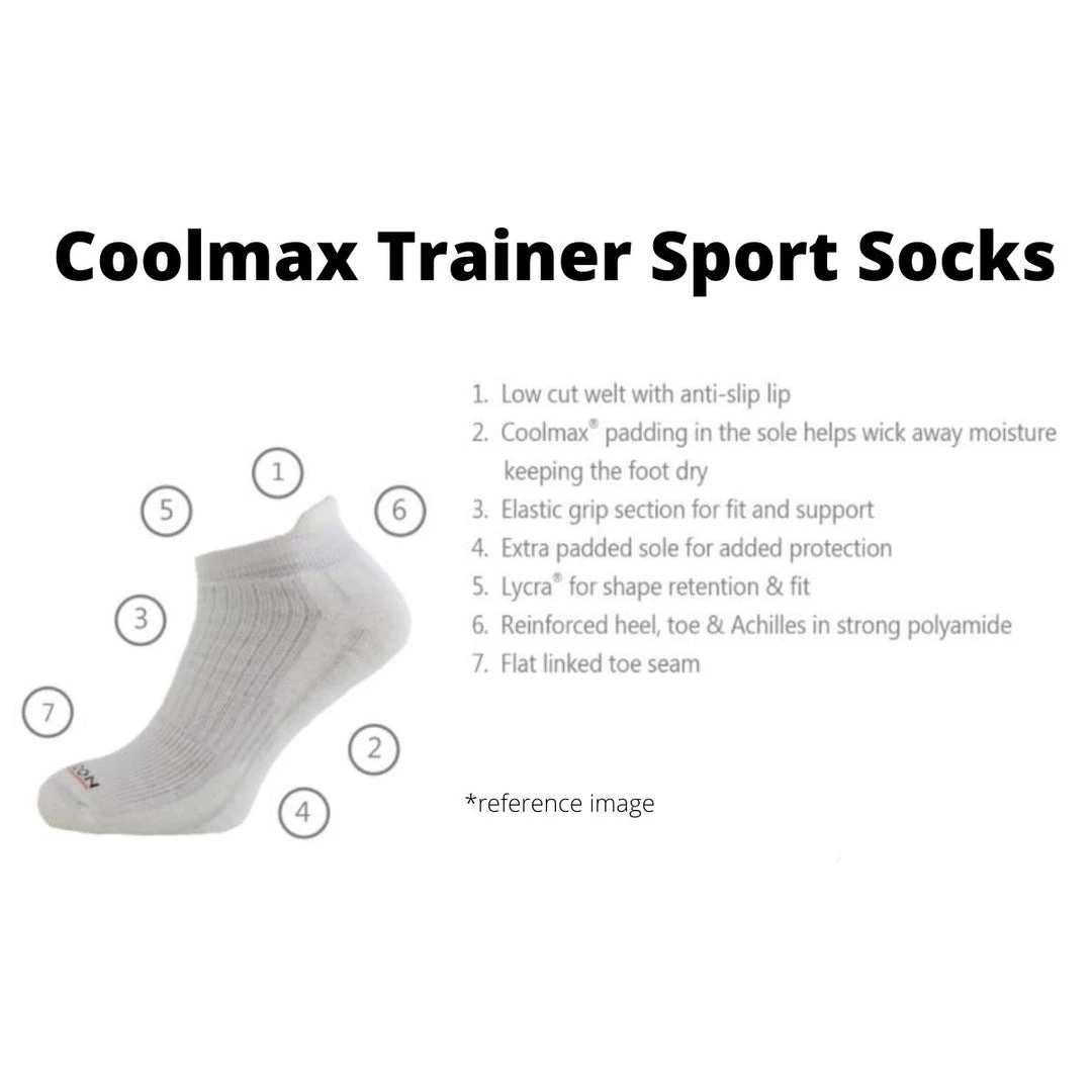 OPEN BOX BARGAINS Horizon Socks Coolmax Trainer Sport Socks - White - Pack Of 5 Shoes, Socks, Headwear And Gloves 2 OPEN BOX BARGAINS Horizon Socks Coolmax Trainer Sport Socks - White - Pack Of 5 Shoes, Socks, Headwear And Gloves
