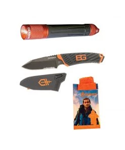 GERBER Bear Grylls Compact Fixed Blade Knife, Survival Torch & Poncho Combo Survival Knives And Multi-tools