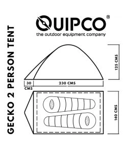 QUIPCO Gecko 2-Person Camping Tent (Fibreglass Poles) Camping Tents 13 QUIPCO Gecko 2-Person Camping Tent (Fibreglass Poles) Camping Tents
