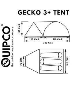 QUIPCO Gecko 3+ Camping Tent V2.0 (Fibreglass Poles)