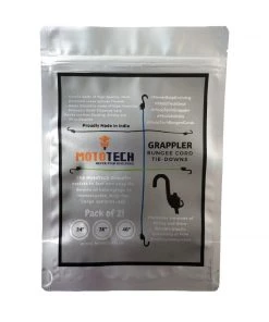 MOTOTECH Grappler Bungee Tie-Down - 24"/ 60 Cms - Black - 8mm - Pack Of 2 Bungee Tie-downs & Luggage 8 MOTOTECH Grappler Bungee Tie-Down - 24