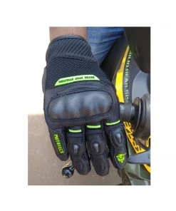 MOTOTECH Protective Riding Gear Urbane - Short Carbon Motorcycle Gloves - Green