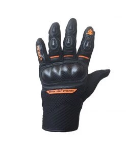 MOTOTECH Urbane - Short Carbon Motorcycle Gloves - Orange Protective Riding Gear