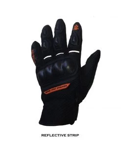 MOTOTECH Urbane - Short Carbon Motorcycle Gloves - Orange Protective Riding Gear