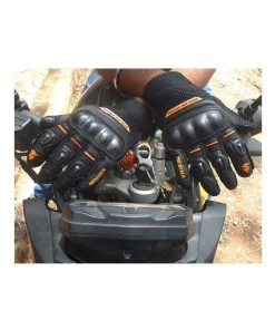 MOTOTECH Urbane - Short Carbon Motorcycle Gloves - Orange Protective Riding Gear