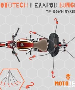 MOTOTECH Hexapod Bungee Tie-down System - 32" / 80cms - Grey + Orange Bungee Tie-downs & Luggage