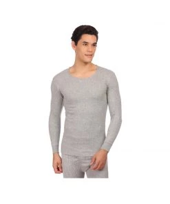 NEVA Adventure Travel Clothing Round Neck Full Sleeves Thermal Upper For Men - Milange Grey
