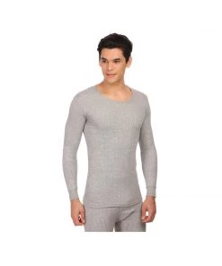 NEVA Adventure Travel Clothing Round Neck Full Sleeves Thermal Upper For Men - Milange Grey