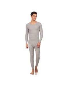 NEVA Adventure Travel Clothing Round Neck Full Sleeves Thermal Upper For Men - Milange Grey