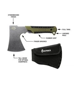 GERBER Pack Hatchet (Axe) + Sheath - Flat Sage Green Survival Knives And Multi-tools