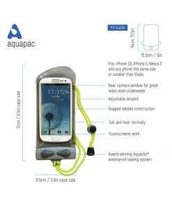 AQUAPAC Waterproof Bags And Cases Waterproof Phone Case For Screen Size Upto 5.5 Inches